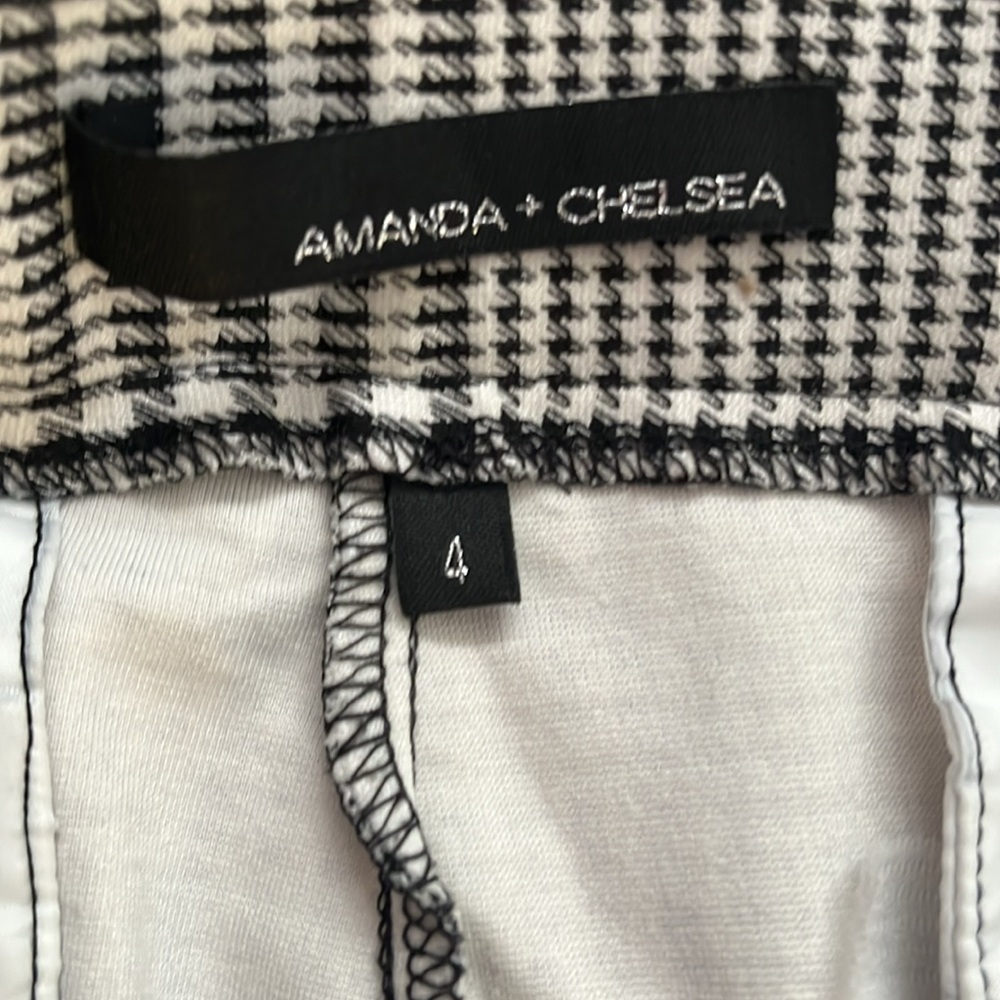 Amanda & Chelsea size 4 Black and White Houndstooth Pants - Picture 6 of 12